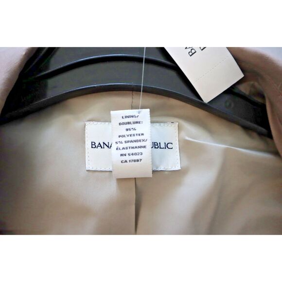 Banana Republic 802817 Women's Sz 12 Beige Stretch Cotton Blend Blazer - Picture 5 of 9